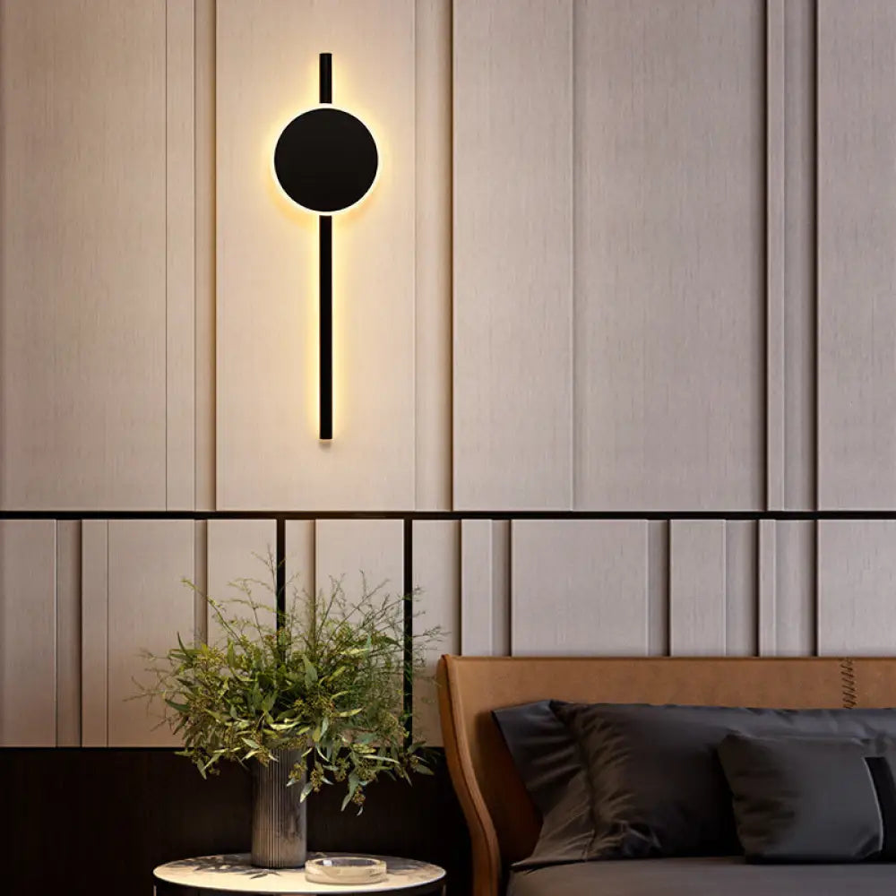 DecorBites™ DecorBites™ Minimalist Black Metal LED Wall Sconce Light with Hour Hand Design for Living Room