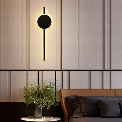 DecorBites™ DecorBites™ Minimalist Black Metal LED Wall Sconce Light with Hour Hand Design for Living Room