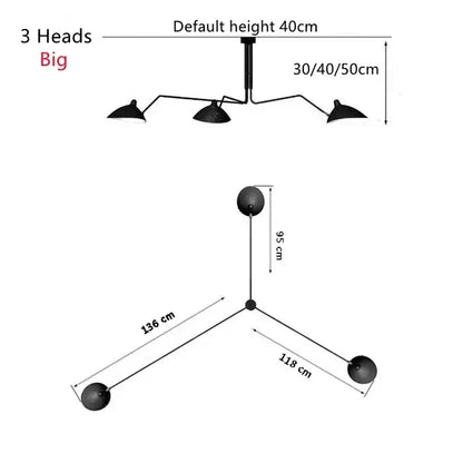 Minimalist black metal pendant light with three adjustable spherical fixtures for dining table use in metal finish