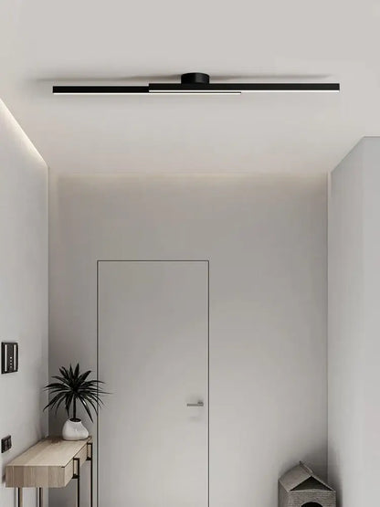 Black linear ceiling light fixture with sleek modern design minimalist nordic ceiling light for living room