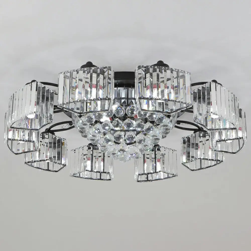 DecorBites™ DecorBites™ Minimalist Black Prismatic Crystal Bedroom Ceiling Lamp - Semi Mount Lighting