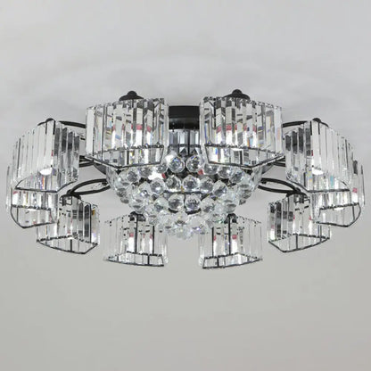 DecorBites™ DecorBites™ Minimalist Black Prismatic Crystal Bedroom Ceiling Lamp - Semi Mount Lighting