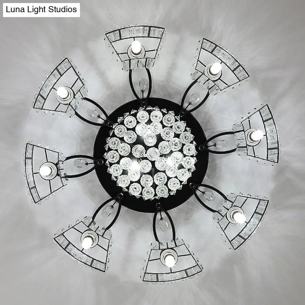 DecorBites™ DecorBites™ Minimalist Black Prismatic Crystal Bedroom Ceiling Lamp - Semi Mount Lighting