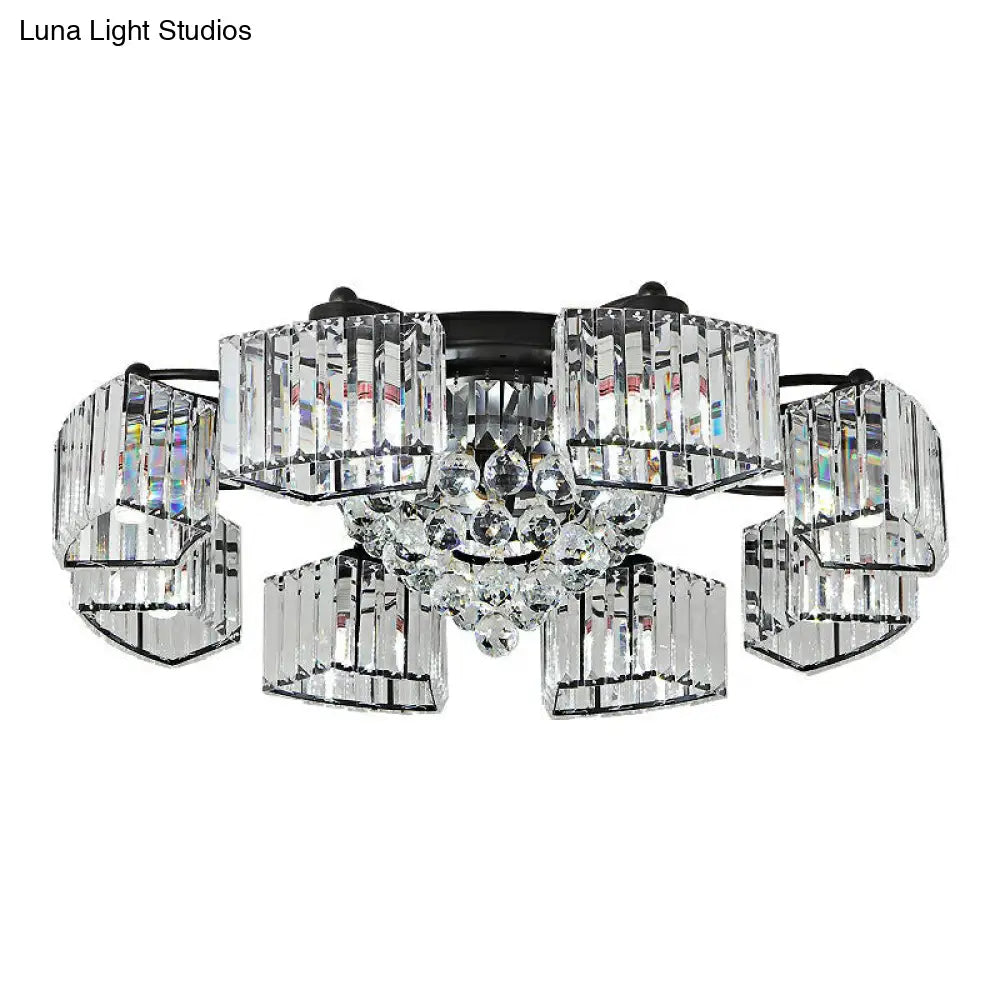 DecorBites™ DecorBites™ Minimalist Black Prismatic Crystal Bedroom Ceiling Lamp - Semi Mount Lighting