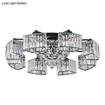 DecorBites™ DecorBites™ Minimalist Black Prismatic Crystal Bedroom Ceiling Lamp - Semi Mount Lighting