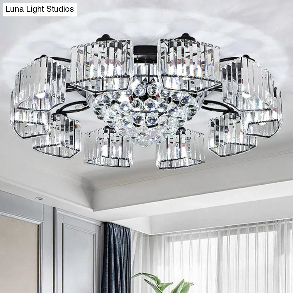 DecorBites™ DecorBites™ Minimalist Black Prismatic Crystal Bedroom Ceiling Lamp - Semi Mount Lighting