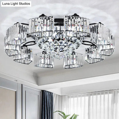 DecorBites™ DecorBites™ Minimalist Black Prismatic Crystal Bedroom Ceiling Lamp - Semi Mount Lighting
