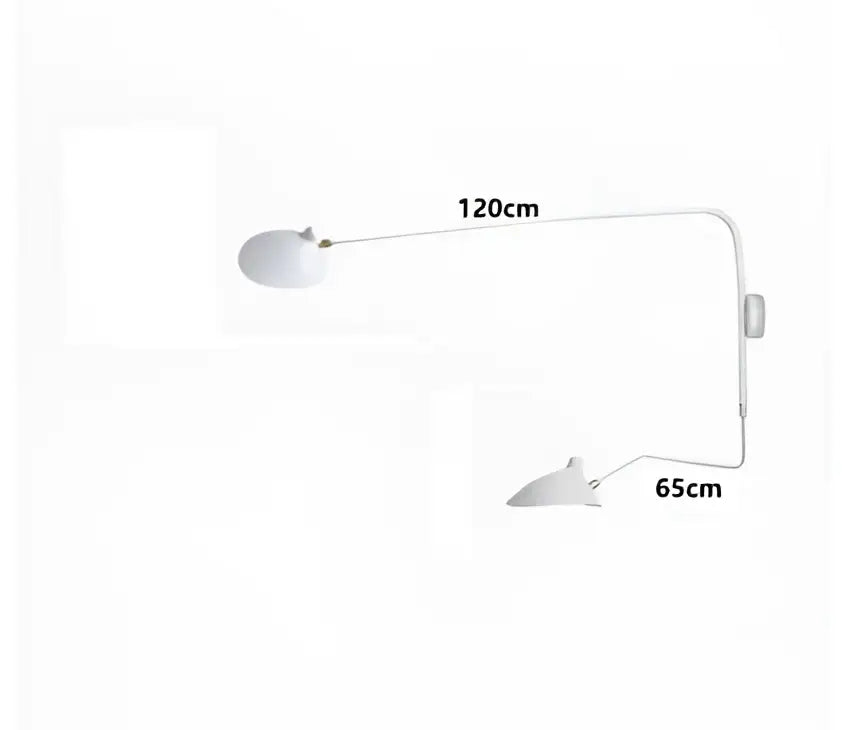 White minimalist wall lamp with sleek curved arm and oval shade from decorbites black serge mouille series for living room