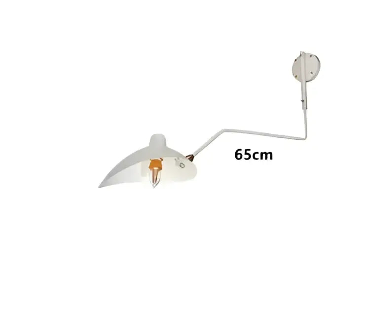 Minimalist white wall lamp with curved arm and modern design by decorbites black serge for adjustable living room lighting