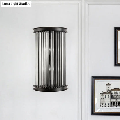 DecorBites™ DecorBites™ Minimalist Black Wall Sconce with Crystal Strip & 2 Bulbs - Bedside Wall Lamp