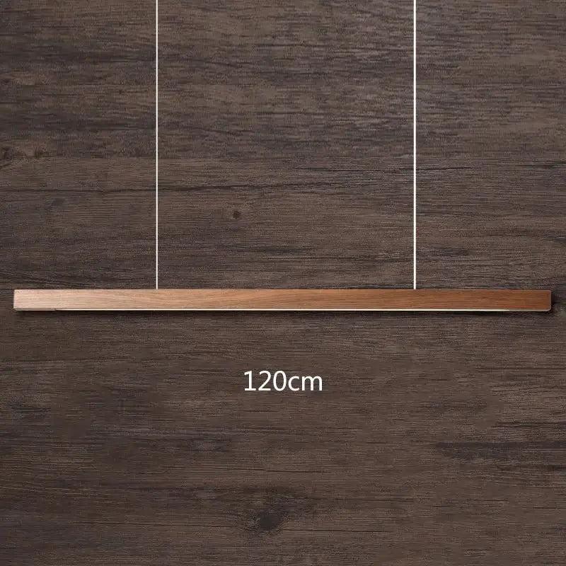 Minimalist black walnut log pendant light 120cm long with sleek horizontal design and natural wood grain decorbites black walnut
