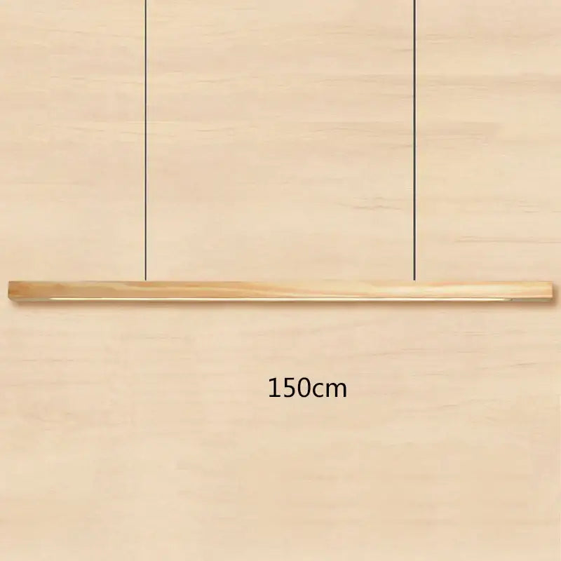 Minimalist black walnut log strip pendant light 150cm long with natural finish for dining room decorbites black walnut