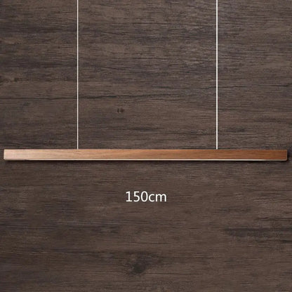 Minimalist black walnut log pendant light 150cm long with natural wood grain finish for dining room decorbites pendant light