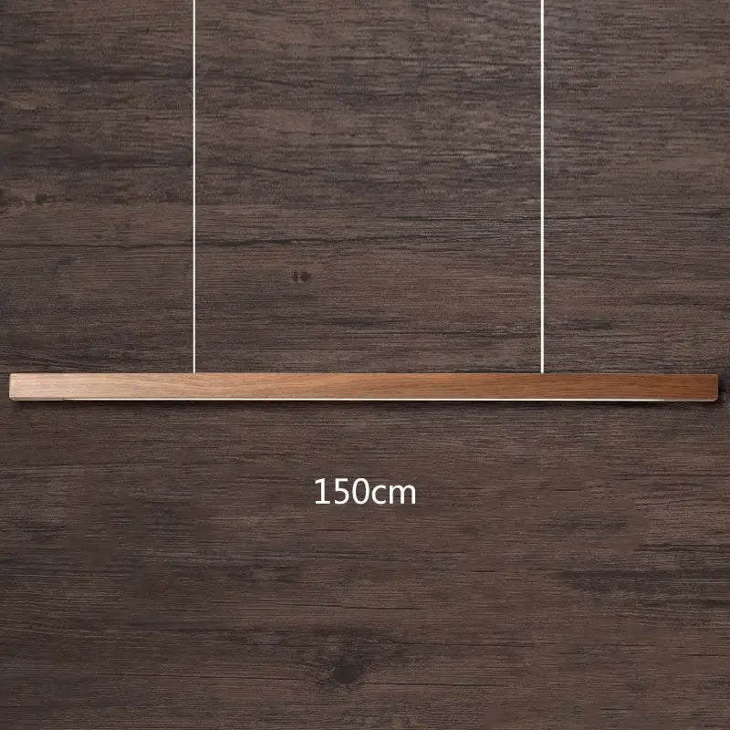Minimalist black walnut log pendant light 150cm long with natural wood grain finish for dining room decorbites pendant light