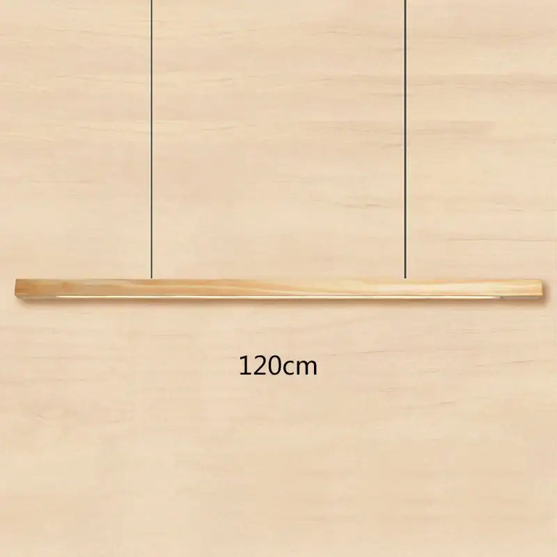 A sleek minimalist 120cm black walnut log pendant light with natural finish for dining room decorbites black walnut
