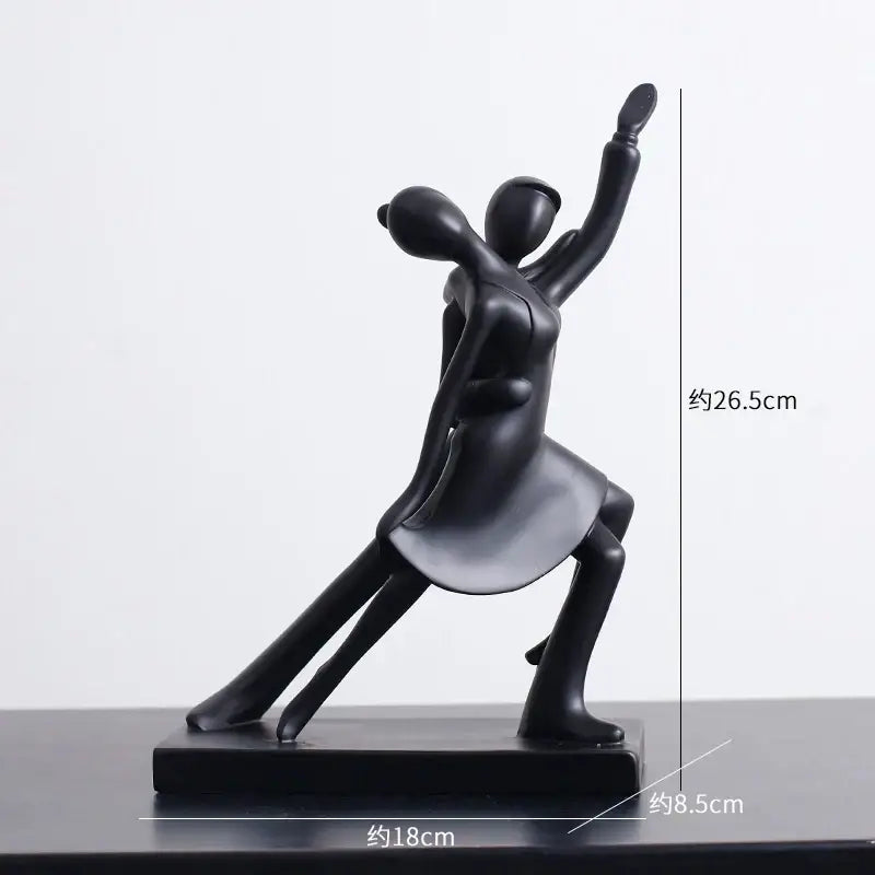 Minimalist black matte abstract resin sculpture by decorbites on a matching base for living room decorbites abstract resin
