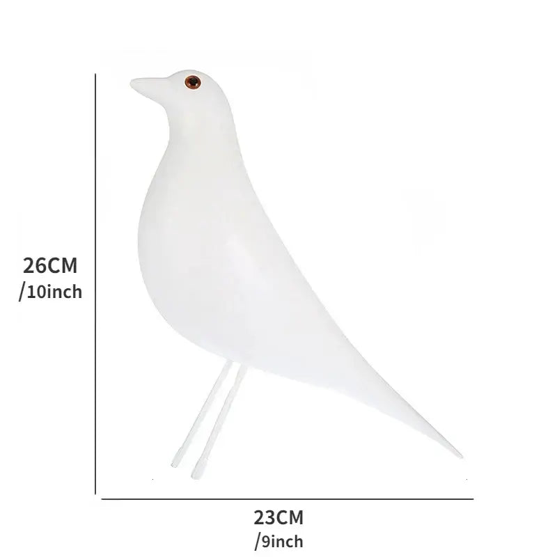 White ceramic bird peace dove resin craft with smooth glossy finish minimalist design for living room decorbites decor