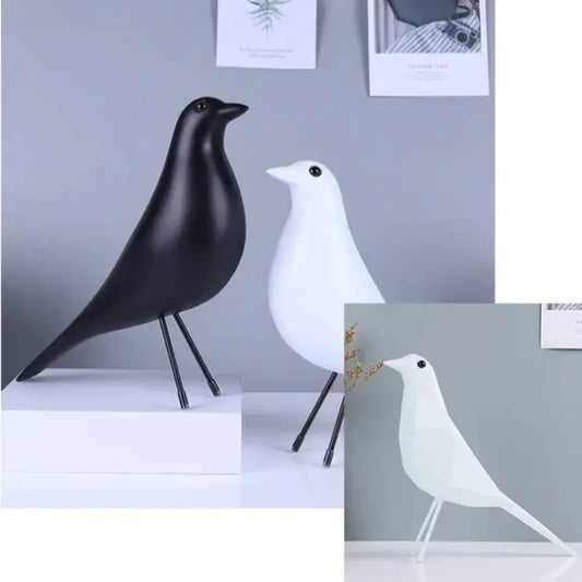 Minimalist black and white bird peace dove resin craft figurines with sleek stylized design for living room decorbites decor