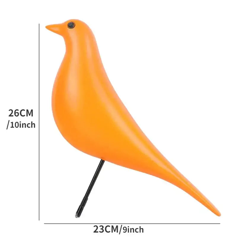 Vibrant orange resin craft bird peace dove figurine with sleek minimalist design on black stand for decorbites decor