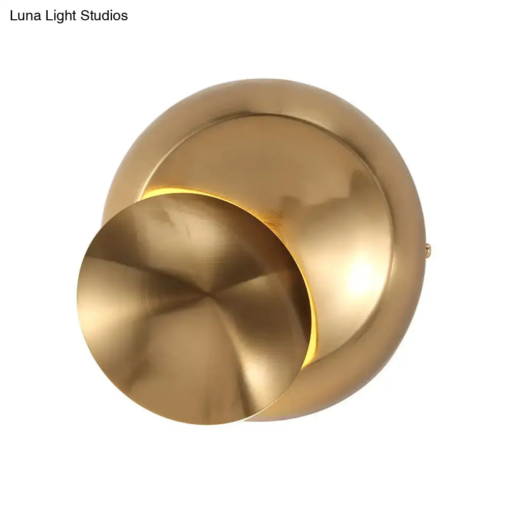 Minimalist black and white circular led wall lamp with brass finish modern inch fixture for stairway lighting