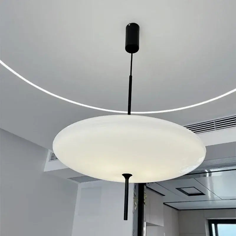 Minimalist black and white decorbites designer pendant light with frosted glass shade for dining room ambient lighting
