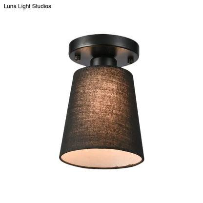 DecorBites™ DecorBites™ Minimalist Black/White Fabric Semi Flush Mount Bedroom Lamp