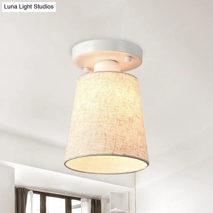 DecorBites™ DecorBites™ Minimalist Black/White Fabric Semi Flush Mount Bedroom Lamp