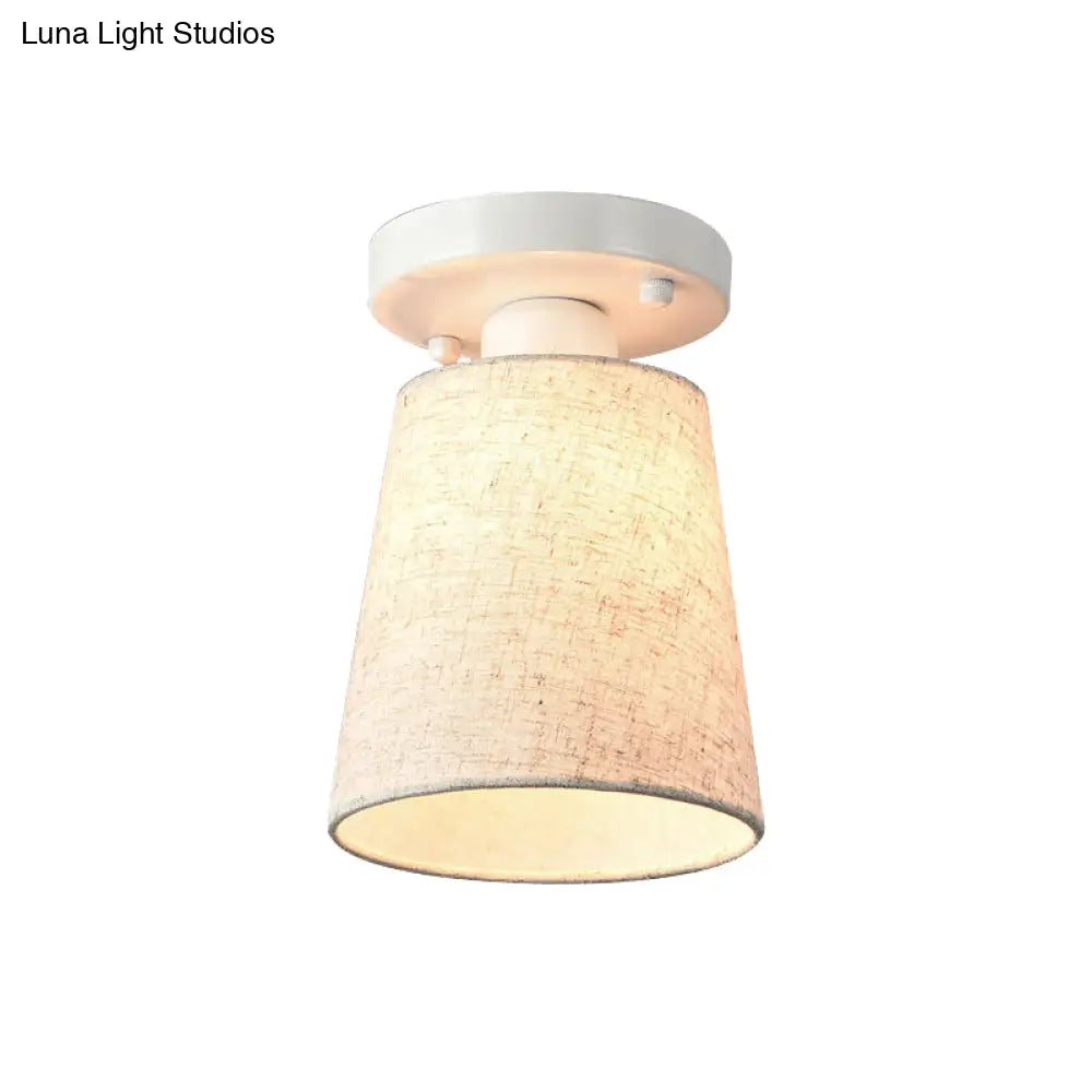 DecorBites™ DecorBites™ Minimalist Black/White Fabric Semi Flush Mount Bedroom Lamp