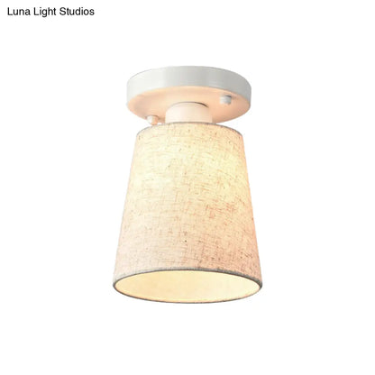 DecorBites™ DecorBites™ Minimalist Black/White Fabric Semi Flush Mount Bedroom Lamp