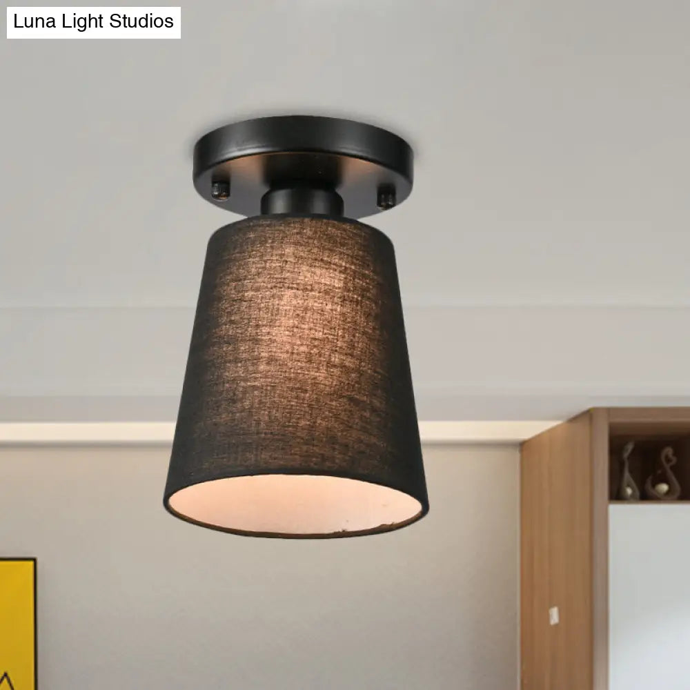 DecorBites™ DecorBites™ Minimalist Black/White Fabric Semi Flush Mount Bedroom Lamp