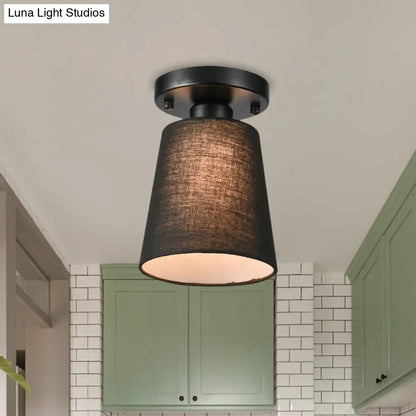 DecorBites™ DecorBites™ Minimalist Black/White Fabric Semi Flush Mount Bedroom Lamp