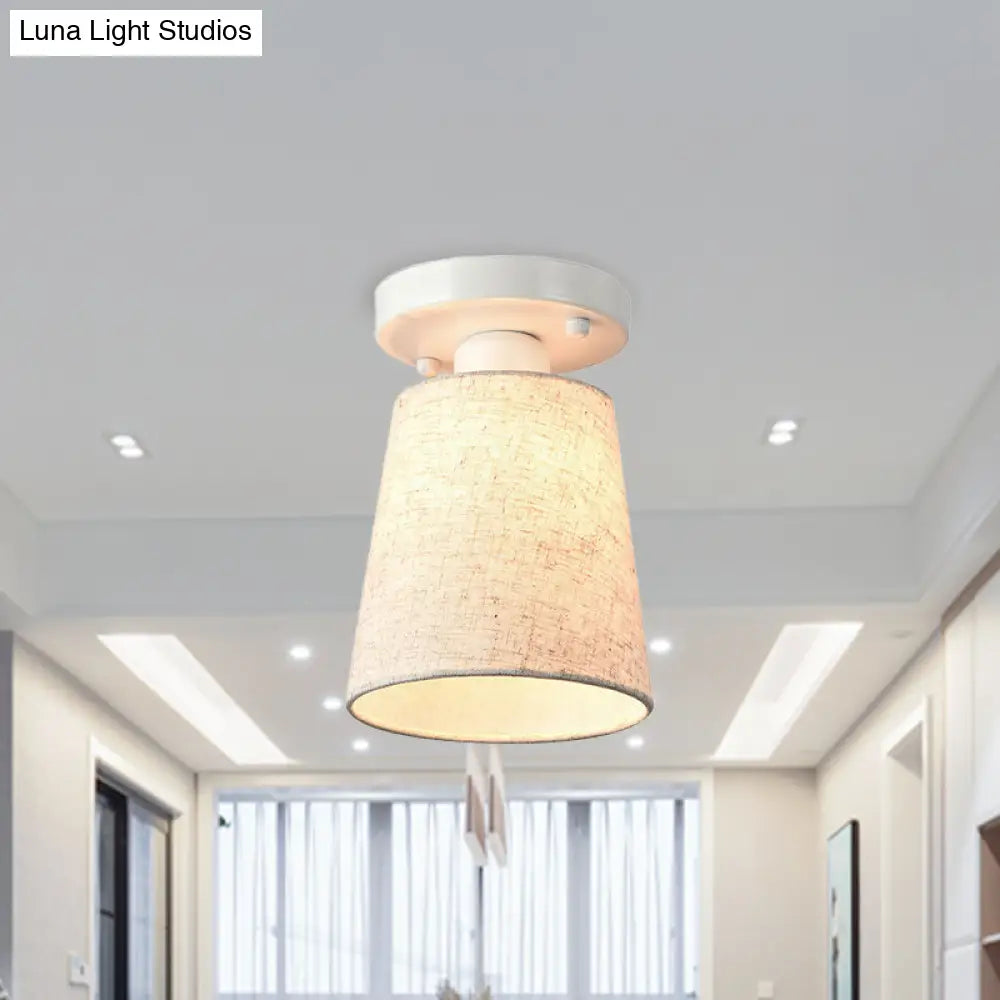 DecorBites™ DecorBites™ Minimalist Black/White Fabric Semi Flush Mount Bedroom Lamp