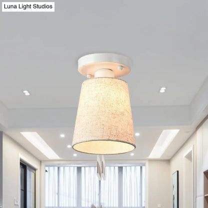 DecorBites™ DecorBites™ Minimalist Black/White Fabric Semi Flush Mount Bedroom Lamp