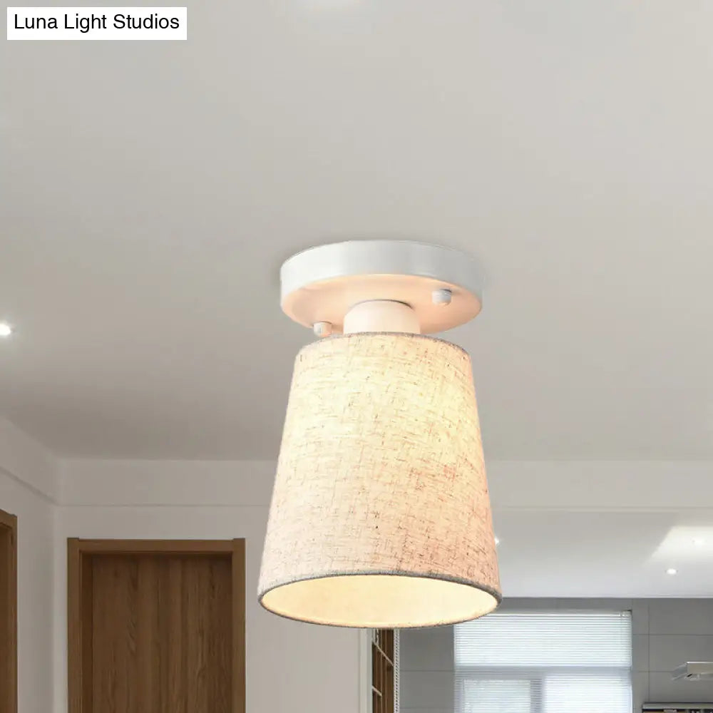 DecorBites™ DecorBites™ Minimalist Black/White Fabric Semi Flush Mount Bedroom Lamp