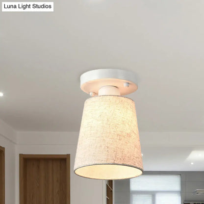 DecorBites™ DecorBites™ Minimalist Black/White Fabric Semi Flush Mount Bedroom Lamp