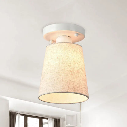 DecorBites™ DecorBites™ Minimalist Black/White Fabric Semi Flush Mount Bedroom Lamp