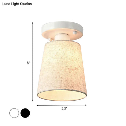 DecorBites™ DecorBites™ Minimalist Black/White Fabric Semi Flush Mount Bedroom Lamp