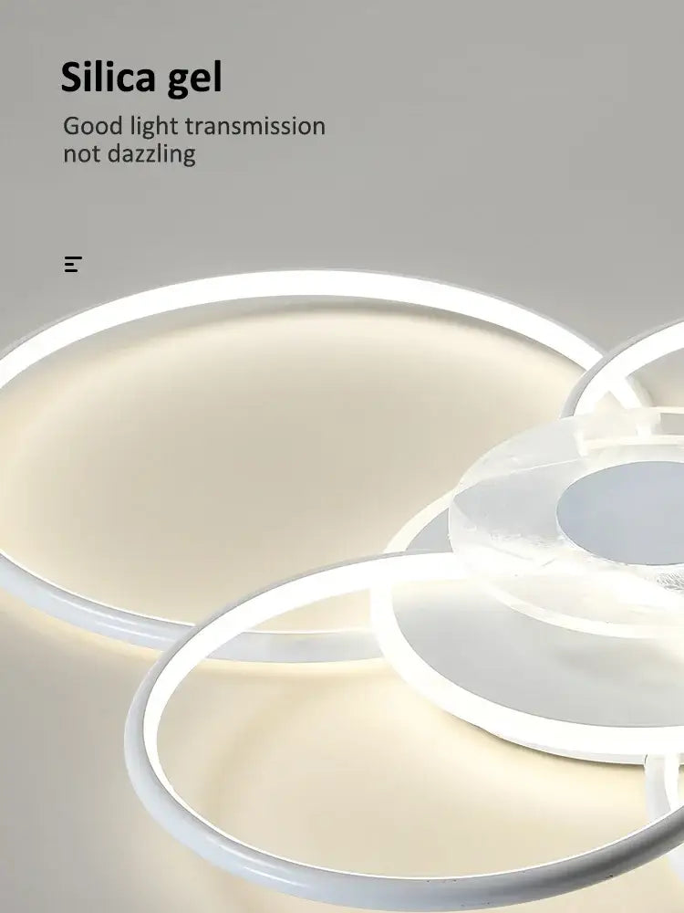 Modern white circular led ceiling lamp with translucent silica gel diffusers for decorbites living room ceiling decor