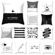 Minimalist black and white geometric cushion cover featuring decorbites black geometric throw pillows with unique designs for living room decor