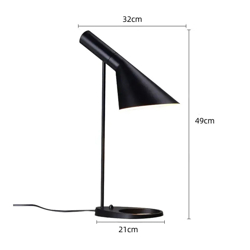 Minimalist black matte table lamp with sleek conical shade and slender stem by decorbites industrial iron for bedroom decor