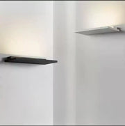 Minimalist black and white led wall light with sleek rectangular metal plates for bedroom and living room decorbites led wall