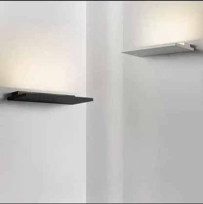 Minimalist black and white led wall light with sleek rectangular metal plates for bedroom and living room decorbites led wall