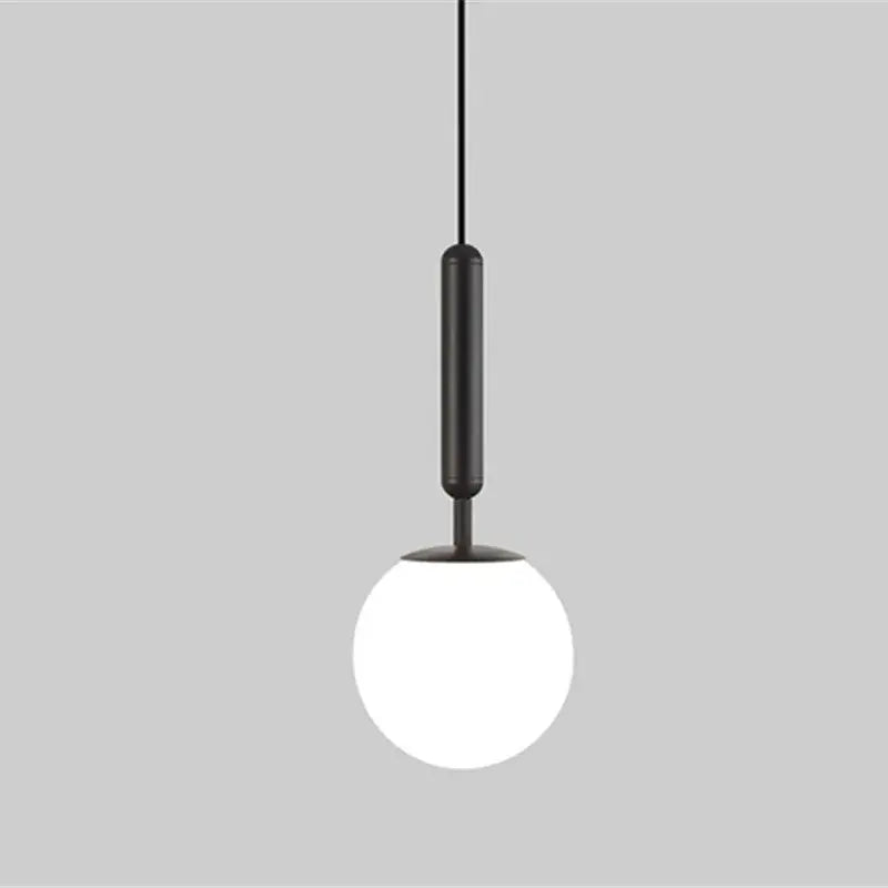 Minimalist black pendant light with frosted white glass ball pendant for decorbites glass ball living room lighting
