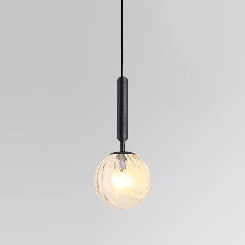 Minimalist decorbites glass ball pendant light with black stem and frosted glass globe for living room decor
