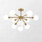 Minimalist Brass Flush Mount Chandelier with White/Smoke Gray Glass – 7/9/10 Lights