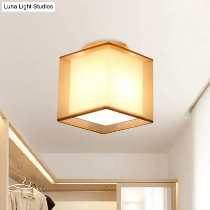 DecorBites™ DecorBites™ Minimalist Brass Flushmount Ceiling Light with Fabric Shade