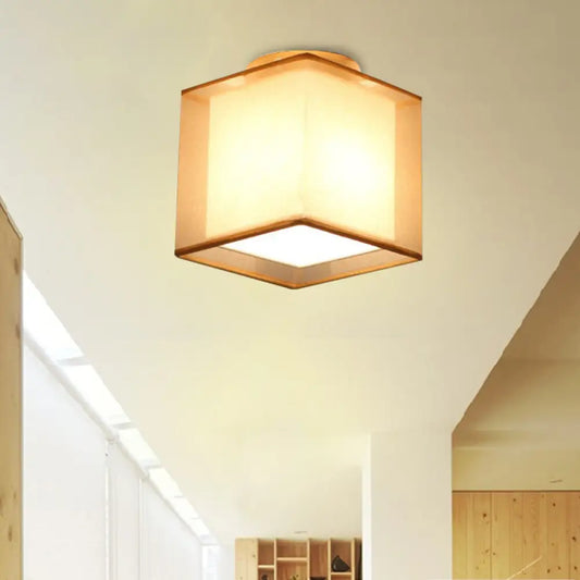 DecorBites™ DecorBites™ Minimalist Brass Flushmount Ceiling Light with Fabric Shade