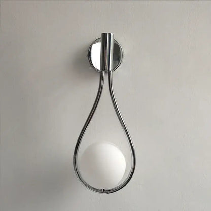 Minimalist chrome finish teardrop wall sconce with frosted glass globe brass glass ball wall decorbites brass glass