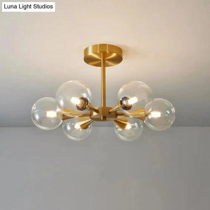 DecorBites™ DecorBites™ Minimalist Brass Globe LED Ceiling Lamp for Bedroom - Close to Ceiling Light Fixture