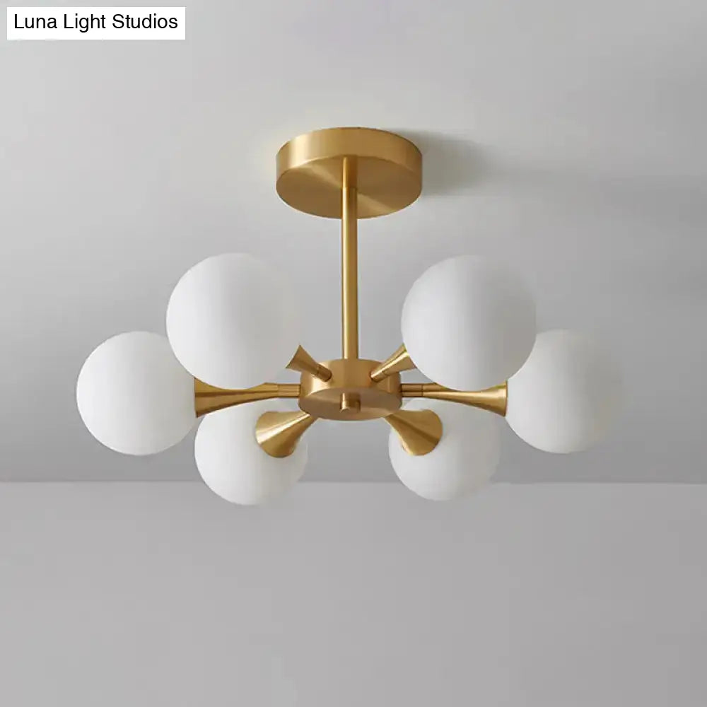 DecorBites™ DecorBites™ Minimalist Brass Globe LED Ceiling Lamp for Bedroom - Close to Ceiling Light Fixture